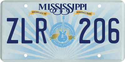 MS license plate ZLR206