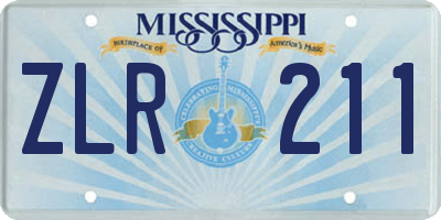 MS license plate ZLR211