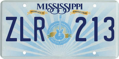 MS license plate ZLR213