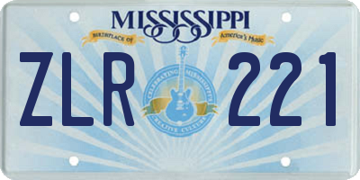 MS license plate ZLR221