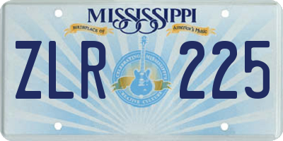 MS license plate ZLR225