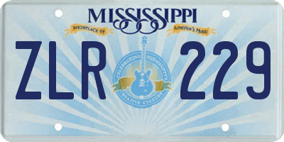 MS license plate ZLR229