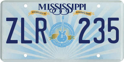 MS license plate ZLR235