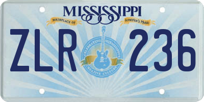 MS license plate ZLR236