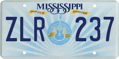 MS license plate ZLR237