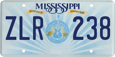MS license plate ZLR238