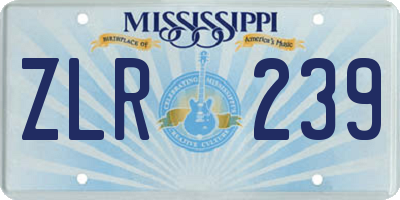 MS license plate ZLR239