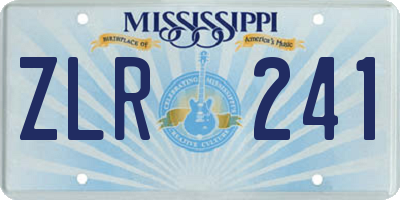 MS license plate ZLR241