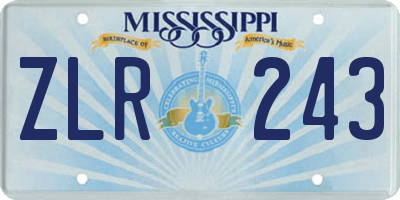 MS license plate ZLR243
