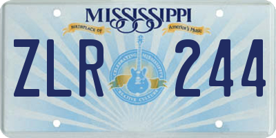 MS license plate ZLR244
