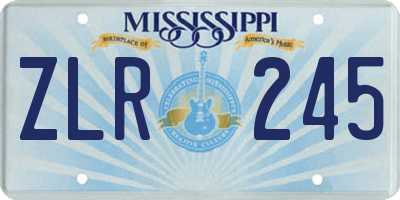 MS license plate ZLR245