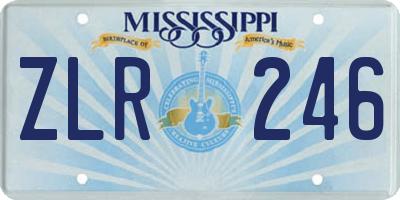 MS license plate ZLR246