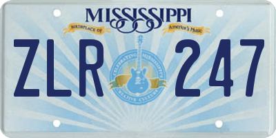 MS license plate ZLR247