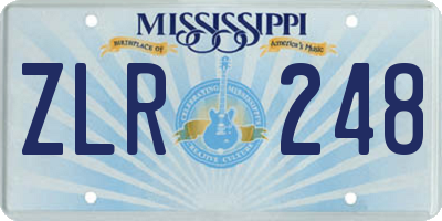 MS license plate ZLR248
