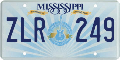 MS license plate ZLR249