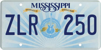 MS license plate ZLR250