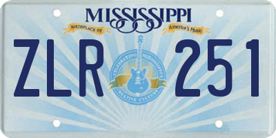 MS license plate ZLR251