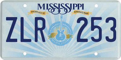 MS license plate ZLR253