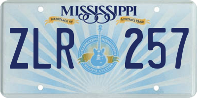 MS license plate ZLR257