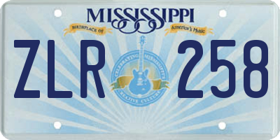 MS license plate ZLR258