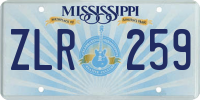 MS license plate ZLR259