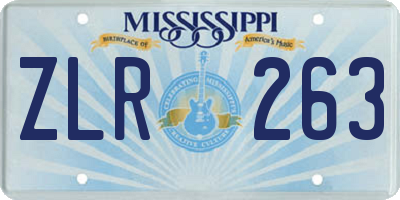 MS license plate ZLR263