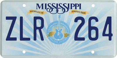 MS license plate ZLR264