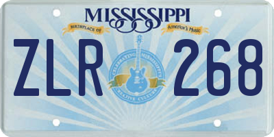MS license plate ZLR268