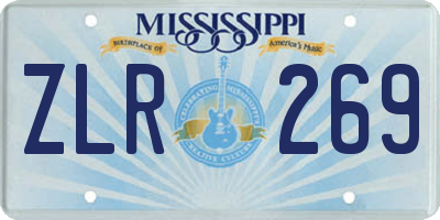 MS license plate ZLR269