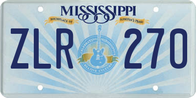 MS license plate ZLR270