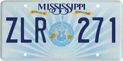MS license plate ZLR271