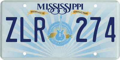 MS license plate ZLR274