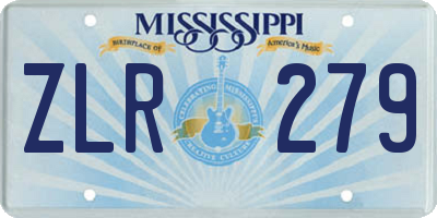 MS license plate ZLR279