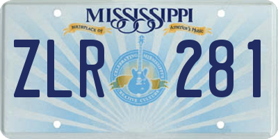 MS license plate ZLR281