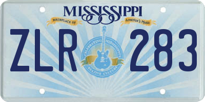 MS license plate ZLR283