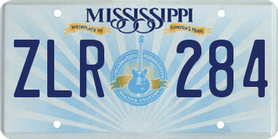 MS license plate ZLR284