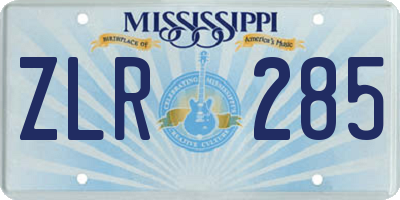 MS license plate ZLR285