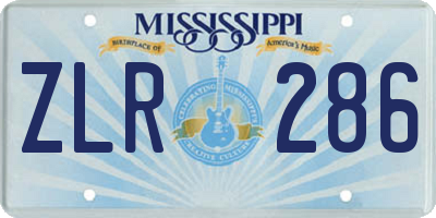 MS license plate ZLR286