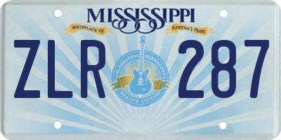 MS license plate ZLR287