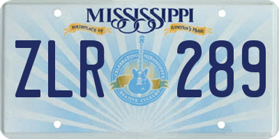 MS license plate ZLR289