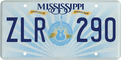 MS license plate ZLR290