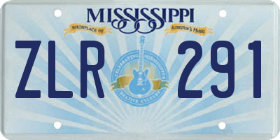 MS license plate ZLR291