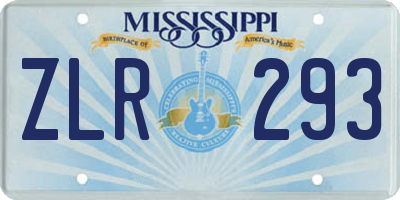 MS license plate ZLR293