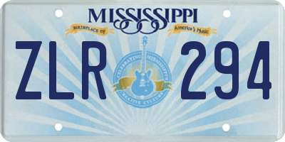 MS license plate ZLR294