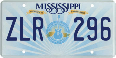 MS license plate ZLR296