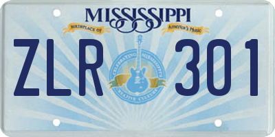 MS license plate ZLR301