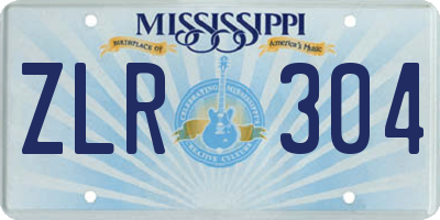 MS license plate ZLR304