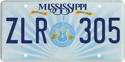 MS license plate ZLR305