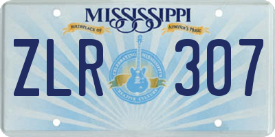 MS license plate ZLR307