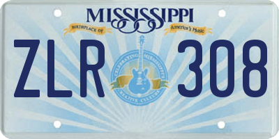 MS license plate ZLR308